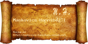 Maskovics Hannibál névjegykártya